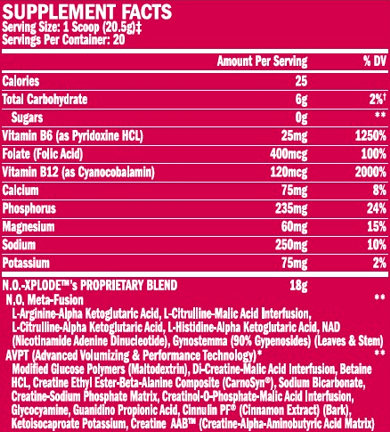 Состав NO-Xplode Caffeine Free Состав NO-Xplode Caffeine Free