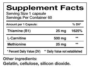 Состав L-Carnitine Xtreme от Dymatize Состав L-Carnitine Xtreme от Dymatize