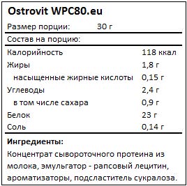 Состав WPC 80.eu от Ostrovit Состав WPC 80.eu от Ostrovit