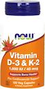 Витамины NOW Vitamin D-3 + K2 1000IU 45mcg