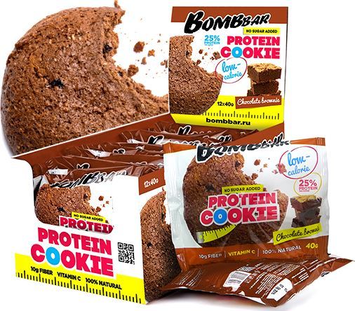 Низкокалорийное протеиновое печенье BombBar Protein Cookie Low Calorie