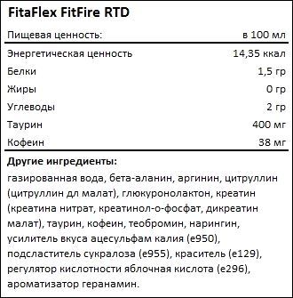 Состав FitaFlex FitFire RTD