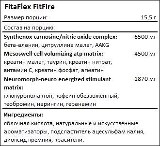 Состав FitaFlex FitFire