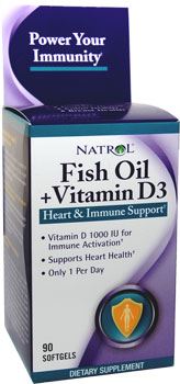 Рыбий жир с витамином Д3 Fish Oil + Vitamin D3 от Natrol