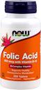 Фолиевая кислота с витамином Б12 NOW Folic Acid 800mcg with Vitamin B12