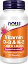 Витамины NOW Vitamin D-3 + K2 1000IU 45mcg