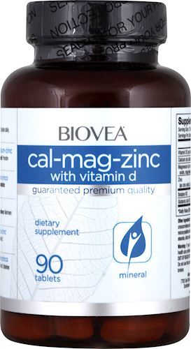 Комплекс минералов BIOVEA Cal-Mag-Zinc with Vitamin D 90 таб