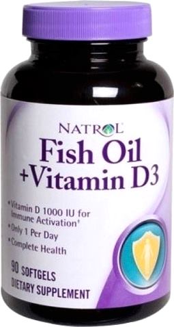 Рыбий жир с витамином Д3 Natrol Fish Oil + Vitamin D3