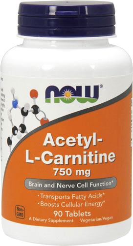Карнитин NOW Acetyl-L Carnitine 750mg