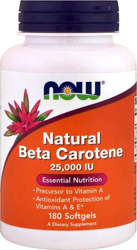 Бета-каротин NOW Natural Beta Carotene 25000 МЕ