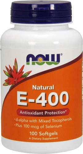 Витамин Е с селеном NOW Natural E-400 with Selenium