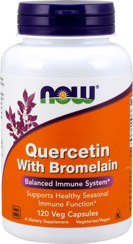 Витамины и минералы NOW Quercetin with Bromelain