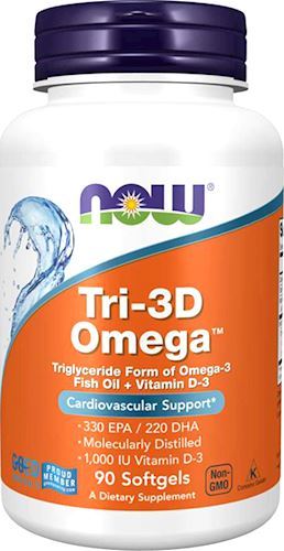 Омега 3 с витамином Д3 NOW Tri-3D Omega