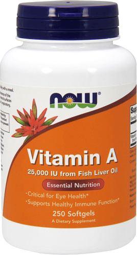 Витамин А NOW Vitamin A 25000IU from Fish Liver Oil