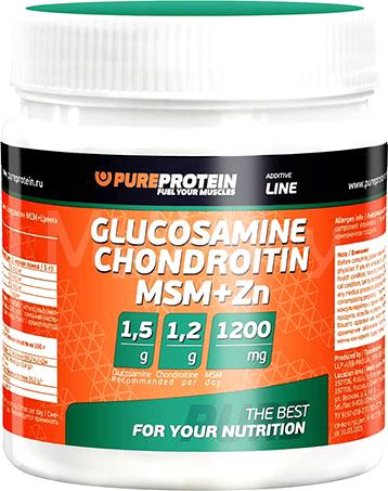 Глюкозамин хондроитин PureProtein Glucosamine Chondroitin MSM+Zn