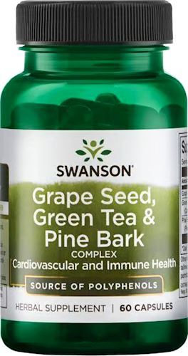 Комплекс антиоксидантов Swanson Grape Seed Green Tea Pine Bark Complex