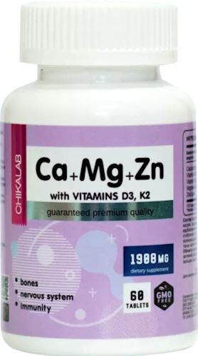Витамины и минералы Chikalab Ca Mg Zn D3 K2