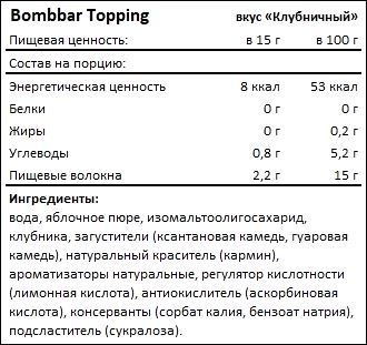 Состав Bombbar Topping