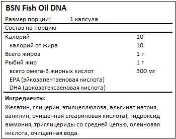 Состав Fish Oil DNA от BSN