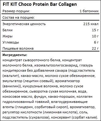 Состав FIT KIT Choco Protein Bar