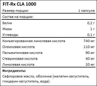 Состав FIT-Rx CLA 1000