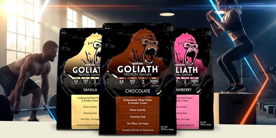 Гейнер Syntrax Goliath отлично подходит для набора массы при супер тренировках