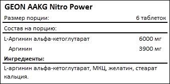 Состав Geon AAKG Nitro Power