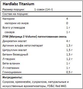 Состав Titanium от Hardlabz