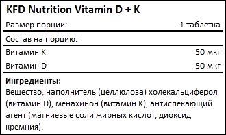 Состав KFD Vitamin D K