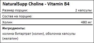 Состав NaturalSupp Choline