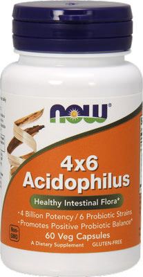 Комплекс пробиотиков Acidophilus 4x6 Billion от NOW