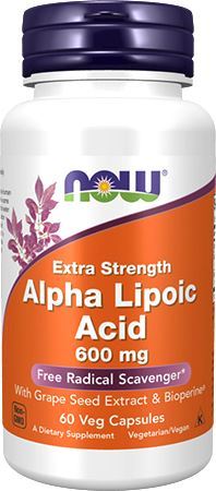 Альфа липоевая кислота АЛА NOW Alpha Lipoic Acid 600 мг
