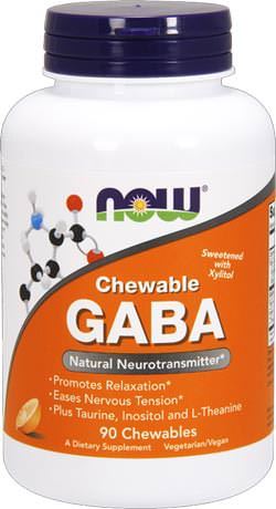 Гамма-аминомасляная кислота Chewable GABA от NOW