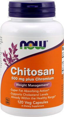 Жиросжигатель Chitosan 500mg Plus Chromium от NOW