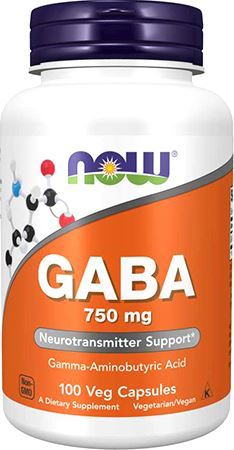 Гамма-аминомасляная кислота GABA 750mg от NOW
