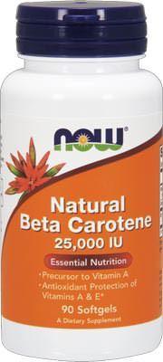 Бета-каротин Natural Beta Carotene 25000 МЕ от NOW