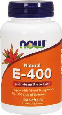 Витамин Е с селеном Natural E-400 with Selenium от NOW