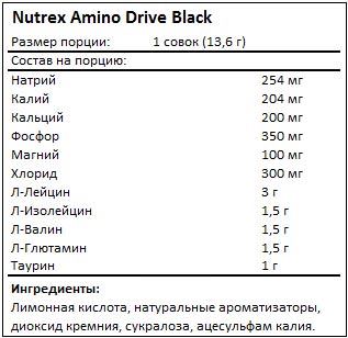 Состав Amino Drive Black от Nutrex