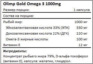 Состав Olimp Gold Omega 3