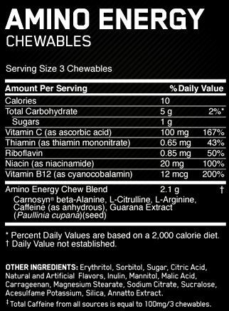 Состав Essential Amino Energy Chewables