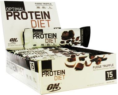 В коробке 15 батончиков Optimum Optimal Protein Bar