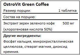Состав Green Coffee от OstroVit