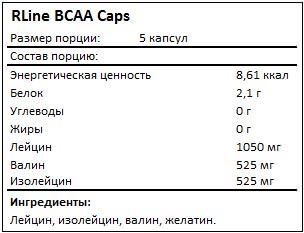 Состав BCAA Caps от RLine