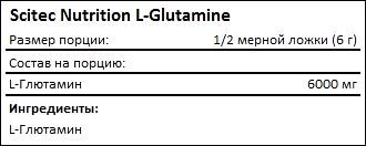 Состав Scitec Nutrition L-Glutamine