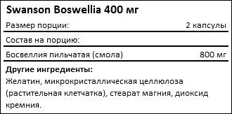 Состав Swanson Boswellia