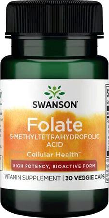 Swanson Folate 5-Methyltetrahydrofolic Acid 800 мкг