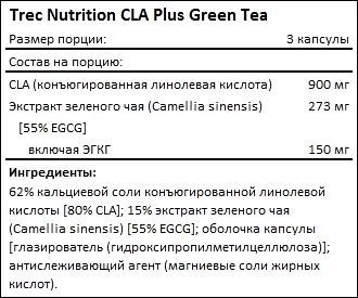Состав Trec Nutrition CLA Green Tea