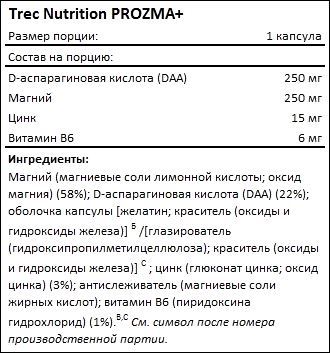 Состав Trec Nutrition PROZMA plus